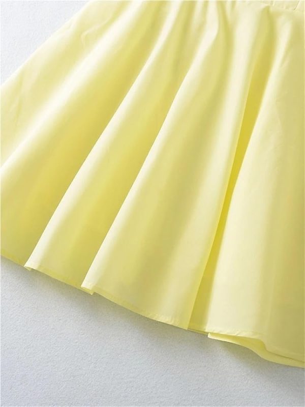 512OLyU05YL.jpg Patchwork Mini Dress Women Slim Fit Square Collar Sleeveless Backless Casual Skirt for Summer Party Outfits