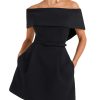 518F55JK-1L.jpg Women’s Off-Shoulder Patchwork Dress - Slash Neck Backless Evening Gown