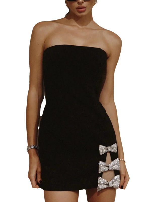 Women’s Backless Patchwork Dress - Slash Neck Evening Party Bodycon Outfit