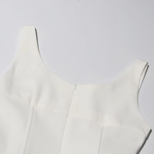 51Ya2kQX5FL.jpg Women’s Square Collar Diamond Dress - Sleeveless Summer Cocktail Party Outfit