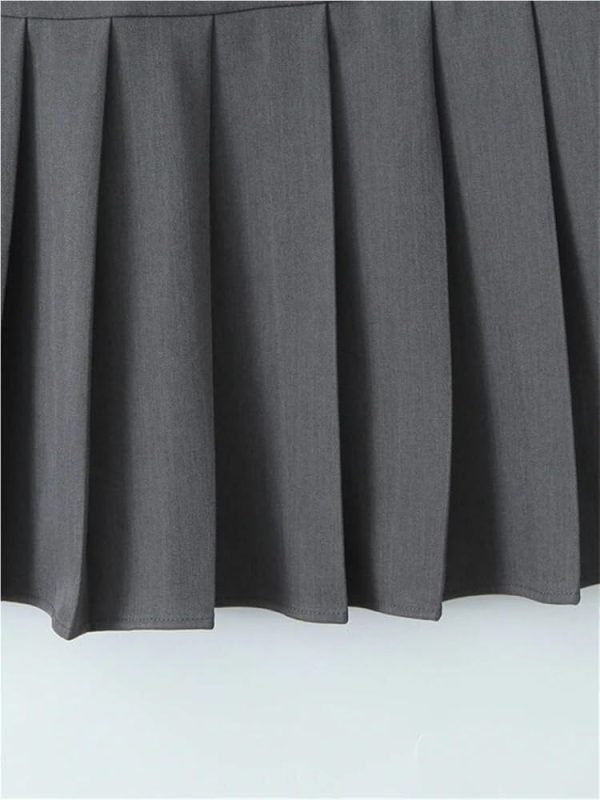 51hAbdxEyYL.jpg Solid Pleated Mini Dress Women Sleeveless O Neck Backless Summer Casual Short Dresses for Daily Party Outfits