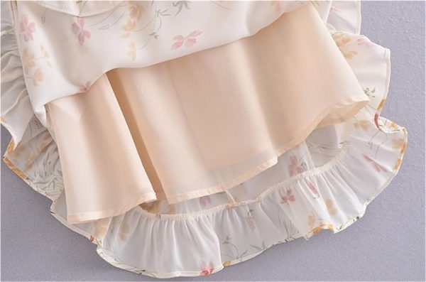 51hQlBVgACL.jpg Boho Vintage Summer Dress Women Ruffles Trimmed Lace Up Sleeveless Floral Mini Beach Dress Casual Vacation Outfit