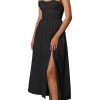 Summer Lace Midi Dress Spaghetti Strap Flowy A Line Slit Swing Dresses Sundresses for Women 2024 Casual Beach Vacation
