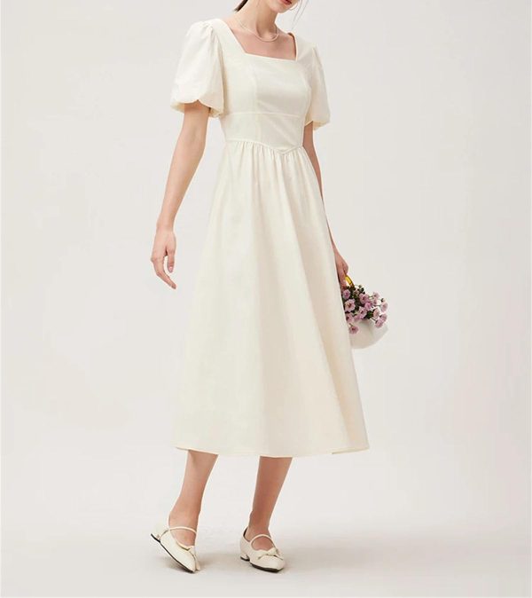 Women’S Square Neck Backless Office Dress - Hollow Out Detail Black Formal Wear