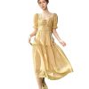 Women's Solid Dress A-Line Lace-Up V-Neck Flare Sleeve Elegant Office Ruffle Dress