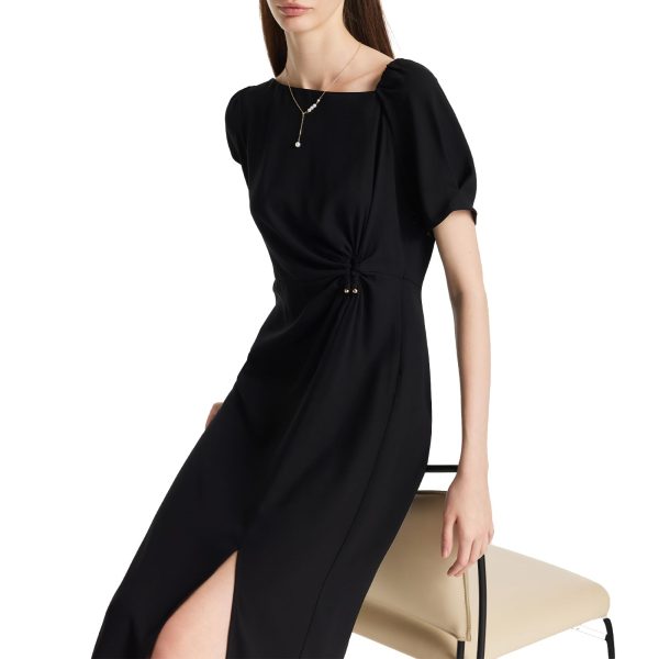 Summer Black Mini Dress for Women Casual V-Neck Short Sleeve Patchwork Pleated A-line Dresses for Wedding Guest Dress