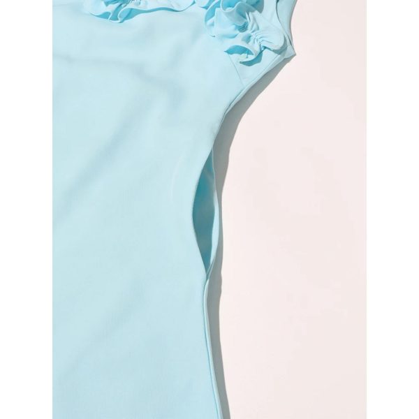 51x1nylghbL.jpg Women’s Round Neck Applique Slim Dress, Sleeveless High Waist Summer Party Cocktail Mini Gown