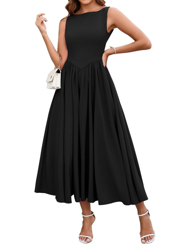 61-0dm3iigL.jpg Women Summer Sleeveless Maxi Dress Casual Vacation Sundress Tank Flowy Long Formal Wedding Guest Dresses 2025