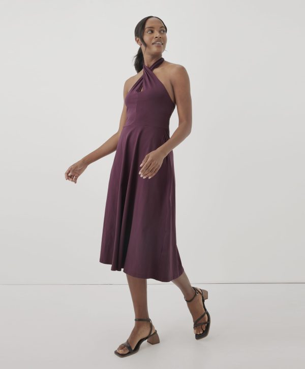 Organic Cotton Women's Fit & Flare Halter Dress