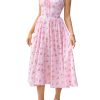 Summer Floral Corset Midi Dress Halter Smocked Sundress Flowy A Line Beach Wedding Guest Dresses for Women 2025