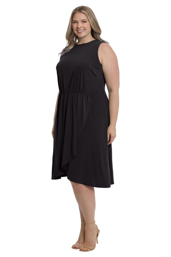 Women's Sleeveless Jewel Neck Asymmetric Hem Midi Casual Summer Fun Vacation