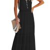 Sundress for Women 2025 Summer Spaghetti Strap Sleeveless High Waist Beach Long Maxi Dresses