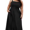 Women's Plus Size Dress - Collins Straight Neck Maxi