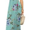 Women's Short Sleeve Maxi Dresses Casual Empire Waist Long Dress with Pockets