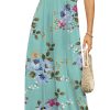Women's Short Sleeve Maxi Dresses Casual Empire Waist Long Dress with Pockets