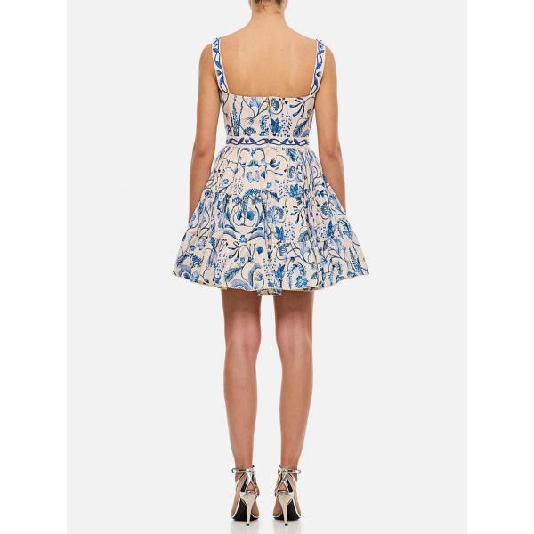 Women’s Color-Block Square Neck Dress - Sleeveless Slimming High Waist Mini Dress