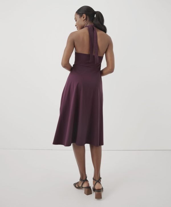Organic Cotton Women's Fit & Flare Halter Dress