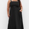 Women's Plus Size Dress - Collins Straight Neck Maxi
