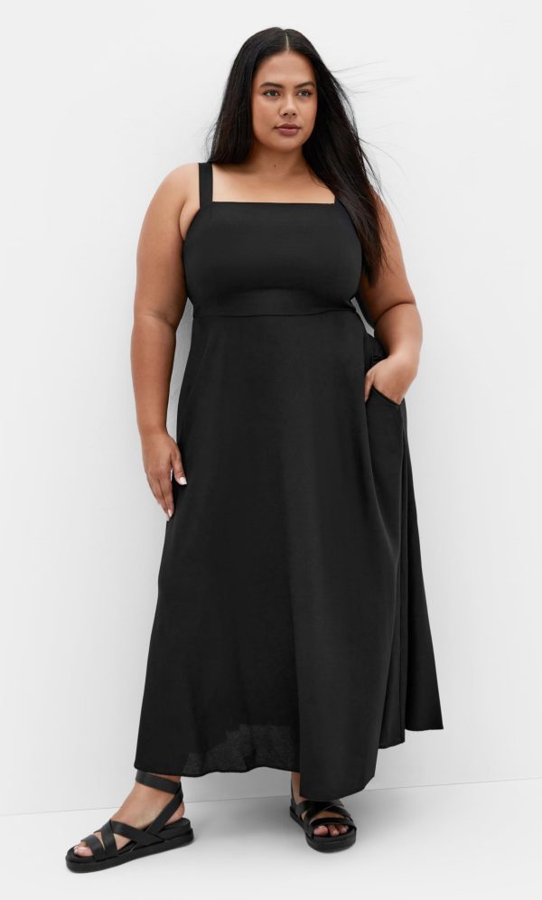 Women's Plus Size Dress - Collins Straight Neck Maxi