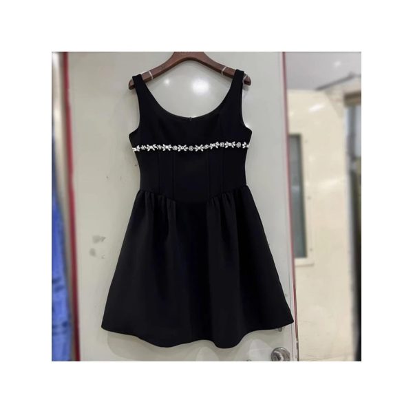61hRR6vSeiL.jpg Women’s Square Collar Diamond Dress - Sleeveless Summer Cocktail Party Outfit