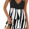Womens Dresses V Neck Sleeveless Spaghetti Strap with O Ring A Line Tiered Smocked Casual Flowy 2025 Beach Mini Dress