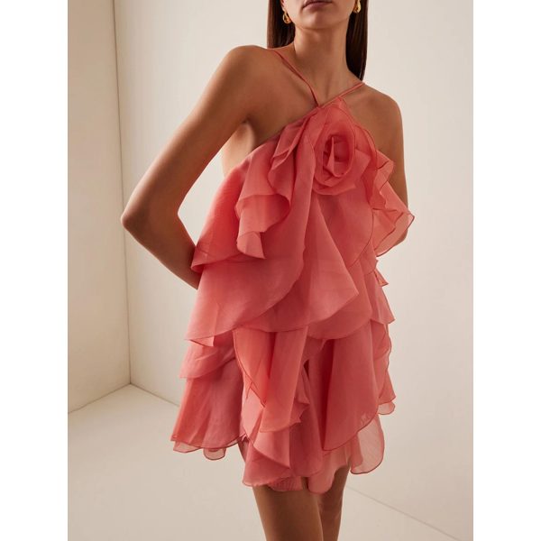 Women’s Halter Backless Dress - Sleeveless Loose Fit Beach Cover-Up