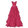61relEBX1NL.jpg Tulle Floral Prom Dresses for Teens 2025 Tiererd Long Ball Gown Strapless Sweetheart Formal Evening Gowns with Slit
