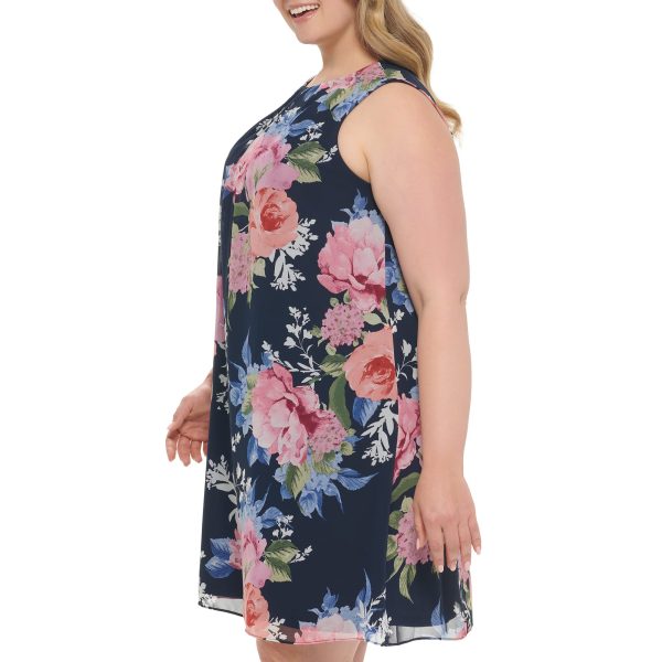 717suP4IZ1L.jpg Women's Sleeveless Printed Chiffon Shift Mini Dress