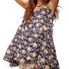 Women's Adjustable Spaghetti Strap Mini Dress Summer Floral Boho Flowy Dresses Beach Wedding Guest Sundress