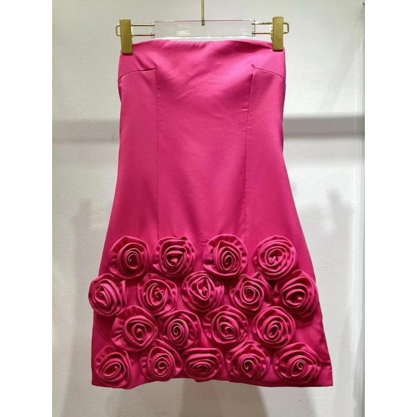 Women’s High Waist Strapless Dress - Sleeveless Modern Office Ready Attire