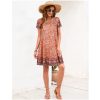 Women's Summer Dresses 2025 Beach Boho Sundress Short Sleeve Loose Casual Tshirt Dress with Pockets