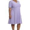 Women's V-Neck Smocked Waist Fit and Flare Dress Casual Summer Vacation Easy to Wear