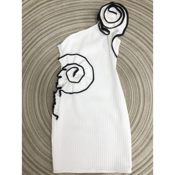 Women’s Diagonal Collar Slim Dress - Sleeveless Color-Block Summer Party Outfit