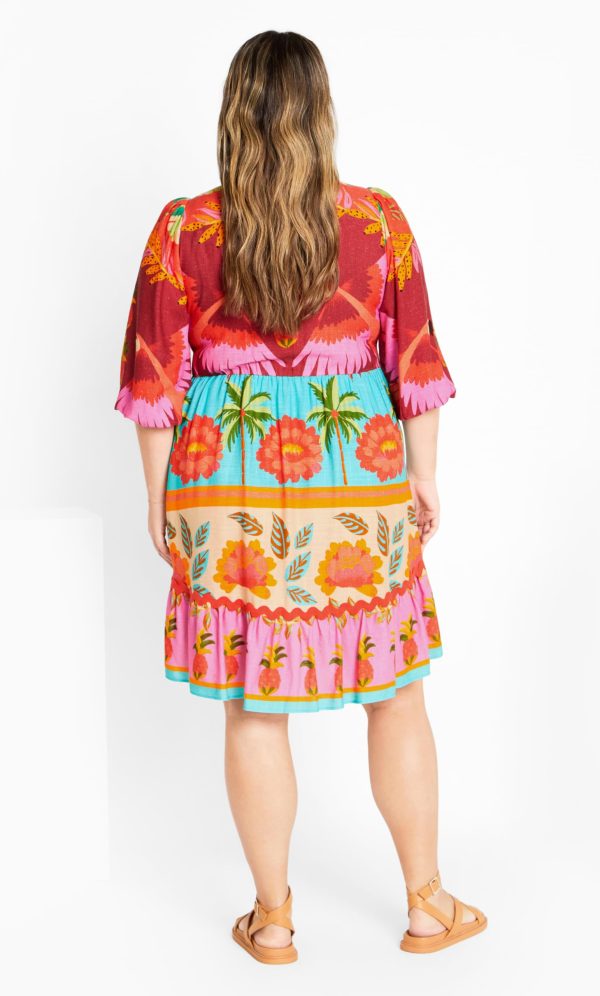 Women's Plus Size Cabana Mini Placement Dress