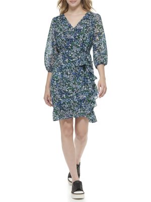 71NMsI1uU2L.jpg Paris Essential Floral Print Women’s Dresses with ¾ Sleeves