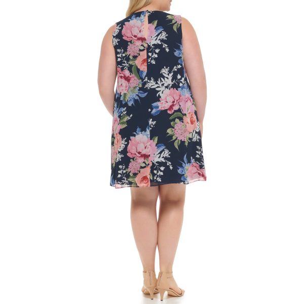 71Pw2wgM5CL.jpg Women's Sleeveless Printed Chiffon Shift Mini Dress