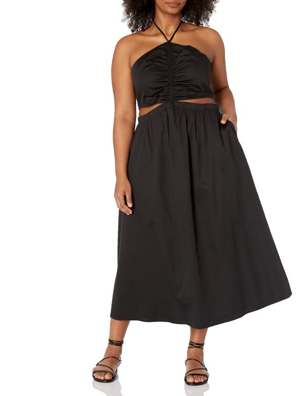 71RtzCKgV5L.jpg Women's Brinda Cotton Cut Out Halter Maxi Dress