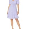 Women's V-Neck Smocked Waist Fit and Flare Dress Casual Summer Vacation Easy to Wear