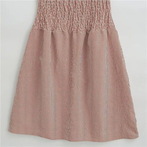 71VyTdd49eL.jpg Smocked Bodice Midi Dress Women Sleeveless Textured Pattern Summer Casual Skirt for Daily Vacation Outfits