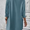 Womens Dresses 2025 Spring 3/4 Sleeve Fashion Dresses Crewneck Casual Mini Dress with Pockets S-XL