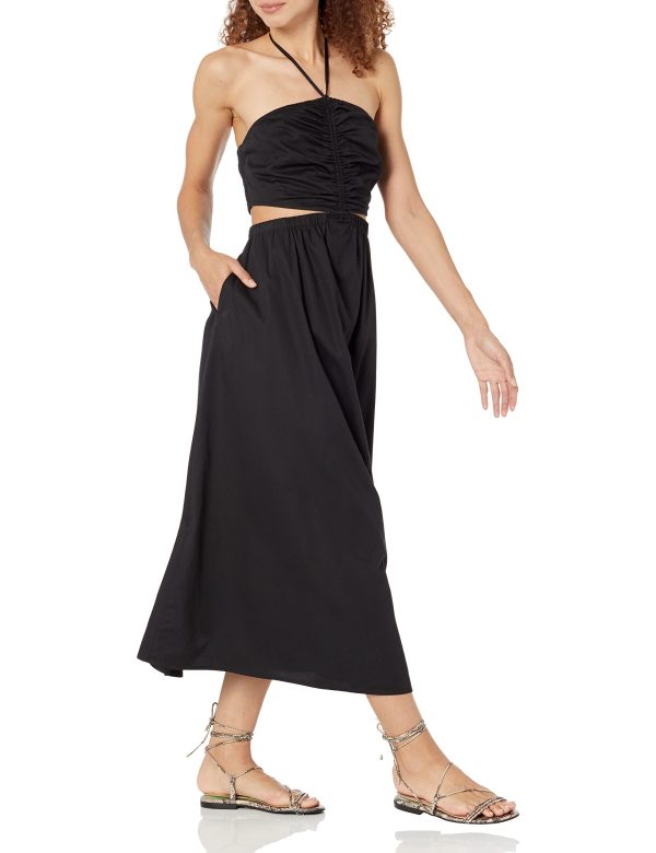71YgGibZjYL.jpg Women's Brinda Cotton Cut Out Halter Maxi Dress