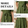 71abLtpThXL.jpg Women's Tiered Midi Dress with Tie Waist Flowy Summer Casual Short Sleeve Boho Swing Dress with Pocket