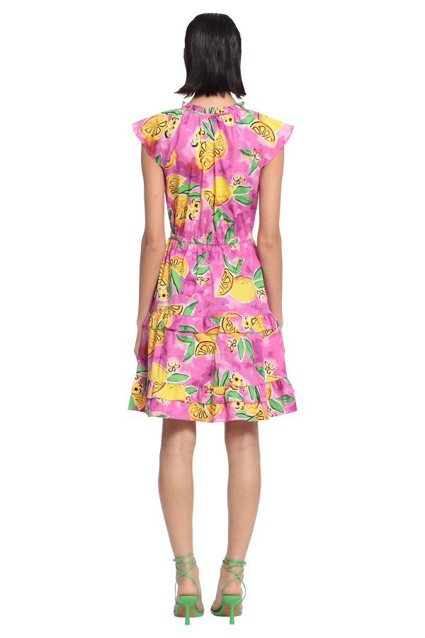 71ebC444wXL.jpg Women's Colorful Printed Cotton Poplin Dress with Tiered Skirt