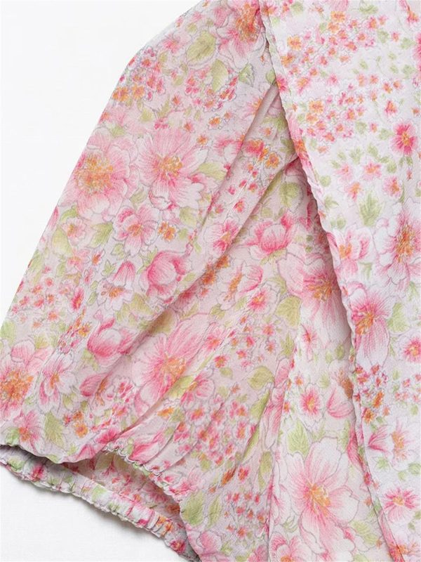 71l-cnxbxiL.jpg Women's Sweetheart Floral Mini Dress Sexy Slim V-Neck Vacation Beach Party Dresses