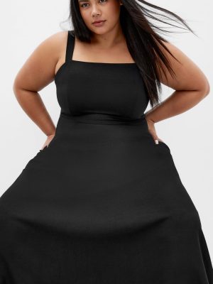 71lsljUYYfL.jpg Women's Plus Size Dress - Collins Straight Neck Maxi