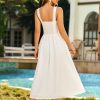 Lace Square Neck Corset Midi Dress Summer Smocked Flowy A Line Casual Beach Sundress for Women 2025 Vacation