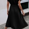 71qnUn9YAjL.jpg Womens Casual Midi Dresses Solid V Neck Short Sleeve Button Shirt Belted Dress with Pockets for Spring Summer 2025
