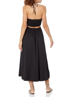 71vc9fGRlcL.jpg Women's Brinda Cotton Cut Out Halter Maxi Dress