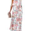 Womens Strapless Dresses Casual Summer High Waist Side Split Flowy Boho Maxi Dress