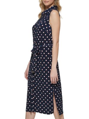 Women's Collared Button Up Midi Dress
